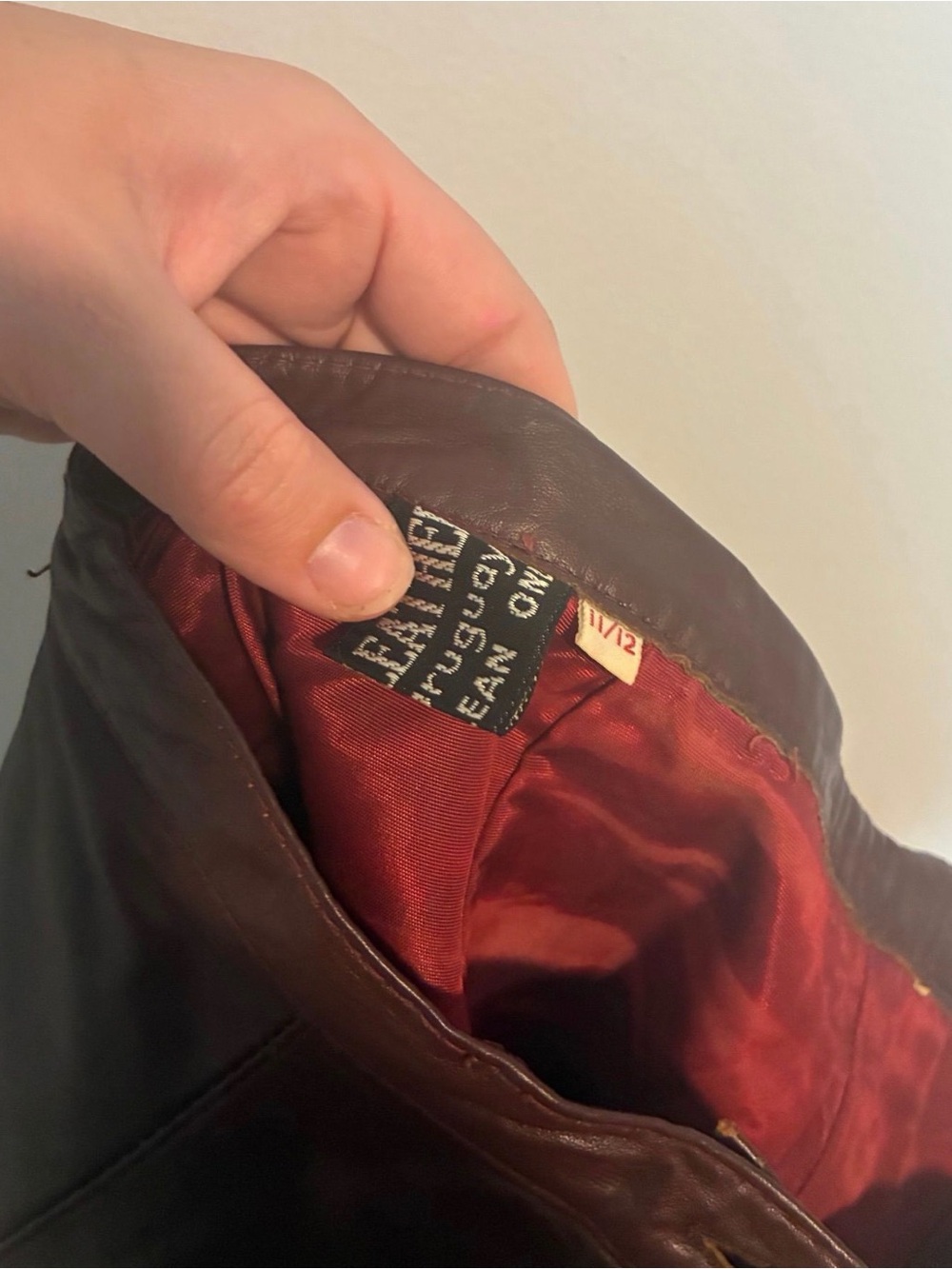 Vintage Oxblood Genuine Leather Midi Skirt - Picture 2 of 3